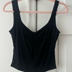 Black ruched tank top